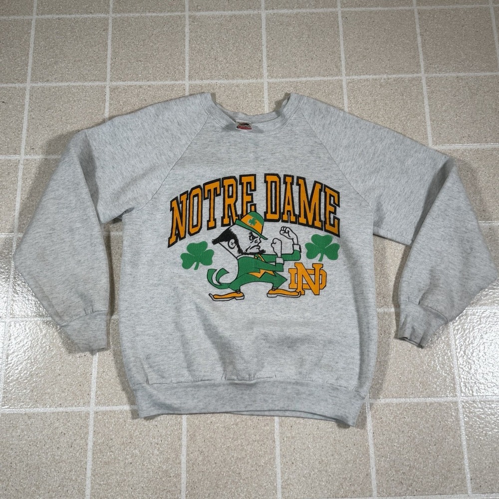VTG 90's Notre Dame Fighting Irish Crewneck Sweatshirt Womens Sz M Made In USA